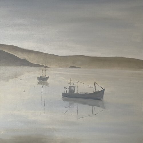 Mouillage breton au crépuscule di Bertrand De Saint Germain, Pittura in vendita su Singulart