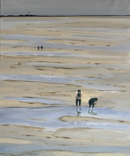 Pêcheurs dans le Fier d’Ars, Île de Ré di Bertrand De Saint Germain, Pittura in vendita su Singulart