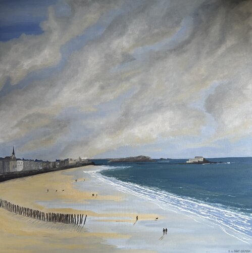 Saint Malo, plage du Sillon di Bertrand De Saint Germain, Pittura in vendita su Singulart
