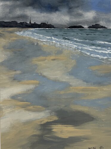 Saint Malo, plage du Sillon di Bertrand De Saint Germain, Pittura in vendita su Singulart