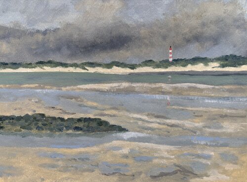 Phare de Berck, vu de la baie d’Authie van Bertrand De Saint Germain, Schilderij te koop op Singulart