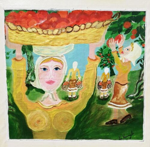 LA RACCOLTA DELLE ARANCE di Len Vernaghi, Pittura in vendita su Singulart