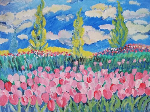 Canto luminoso dei cipressi by Len Vernaghi, Work on Paper for Sale on Singulart