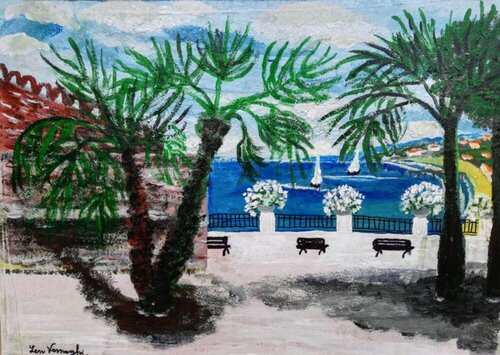 Veduta Marina Zona Amblingh Vasto di Len Vernaghi, Pittura in vendita su Singulart