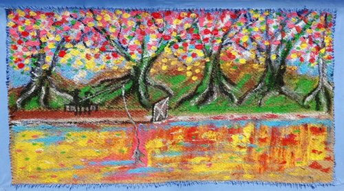 Pescare il tramonto van Len Vernaghi, Schilderij te koop op Singulart