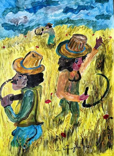 LA MIETITURA van Len Vernaghi, Schilderij te koop op Singulart