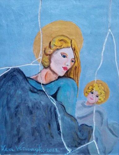 Madonna with child van Len Vernaghi, Schilderij te koop op Singulart
