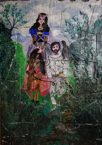 The princess and the knight - La principessa e il cavaliere di Len Vernaghi, Pittura in vendita su Singulart