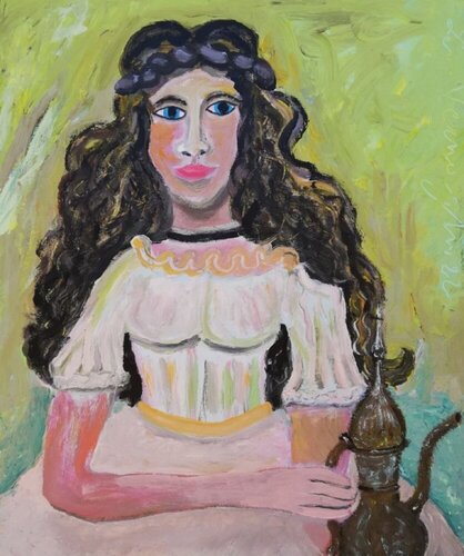 Ragazza con l'oliera di Len Vernaghi, Pittura in vendita su Singulart