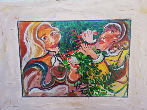 La raccolta delle olive di Len Vernaghi, Pittura in vendita su Singulart