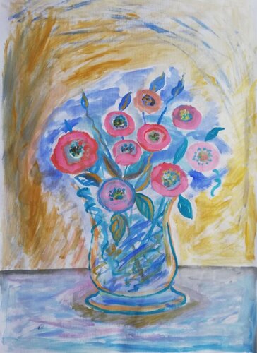VASO DI FIORI di Len Vernaghi, Opera su carta in vendita su Singulart