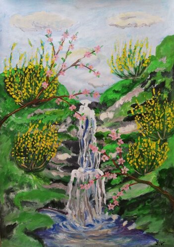 Cascata di Len Vernaghi, Pittura in vendita su Singulart