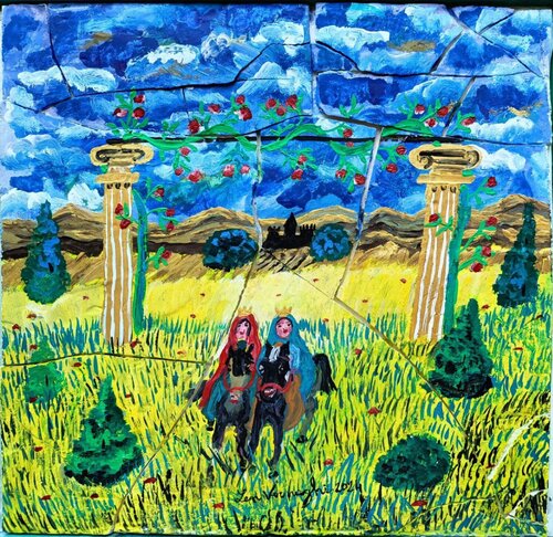 PRINCIPESSE A CAVALLO von Len Vernaghi, Malerei kaufen auf Singulart