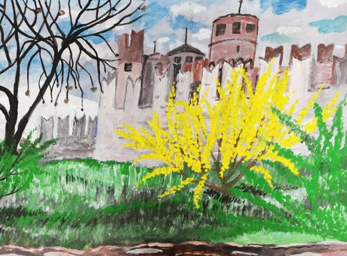 Castello di Fénis (Valle d'Aosta, Italia) - Fénis Castle by Len Vernaghi, Painting for Sale on Singulart