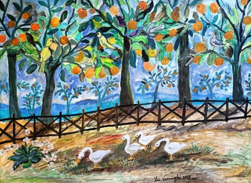 Il giardino degli aranci di Len Vernaghi, Opera su carta in vendita su Singulart