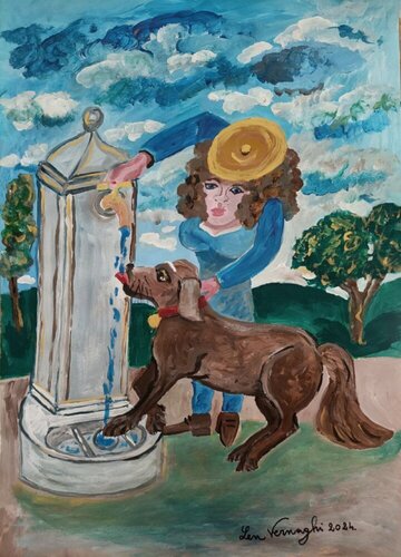 ALLA FONTANELLA von Len Vernaghi, Werk auf Papier kaufen auf Singulart
