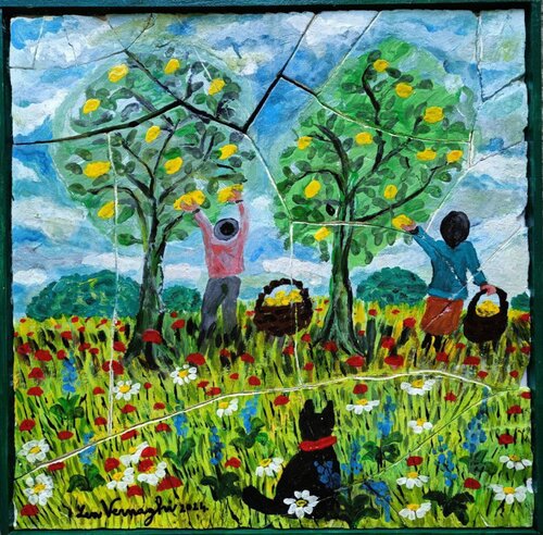 RACCOLTA DEI LIMONI by Len Vernaghi, Painting for Sale on Singulart