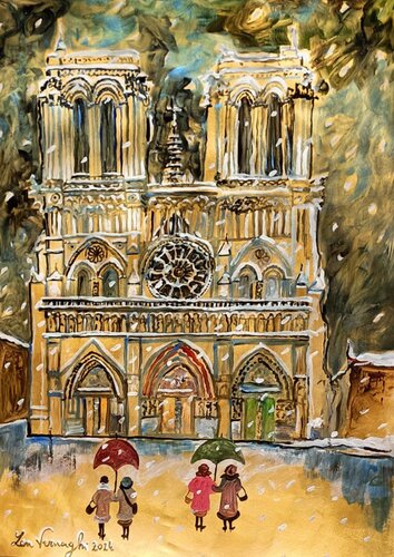 Notte di Natale a Notre-Dame by Len Vernaghi, Work on Paper for Sale on Singulart