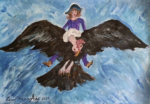 Ragazzina con condor di Len Vernaghi, Opera su carta in vendita su Singulart