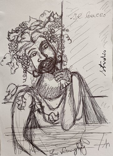 Studio del Dio Bacco di Len Vernaghi, Opera su carta in vendita su Singulart