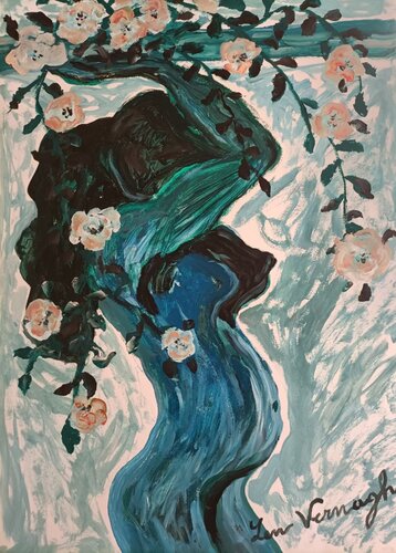 Cariatide con rose di Len Vernaghi, Opera su carta in vendita su Singulart