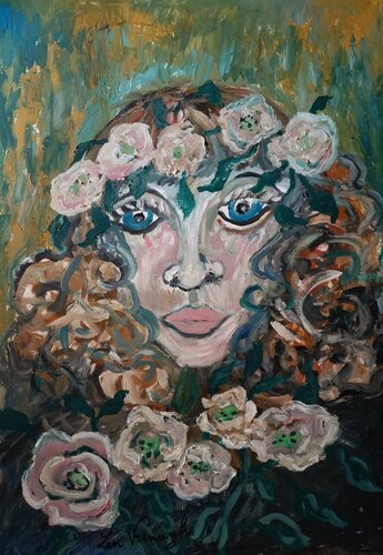 RAGAZZA CON ROSE BIANCHE by Len Vernaghi, Work on Paper for Sale on Singulart