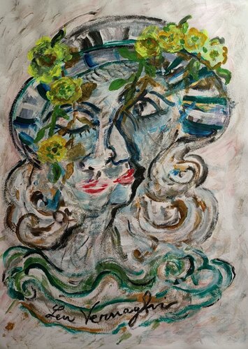 Volto in movimento van Len Vernaghi, Werk op papier te koop op Singulart