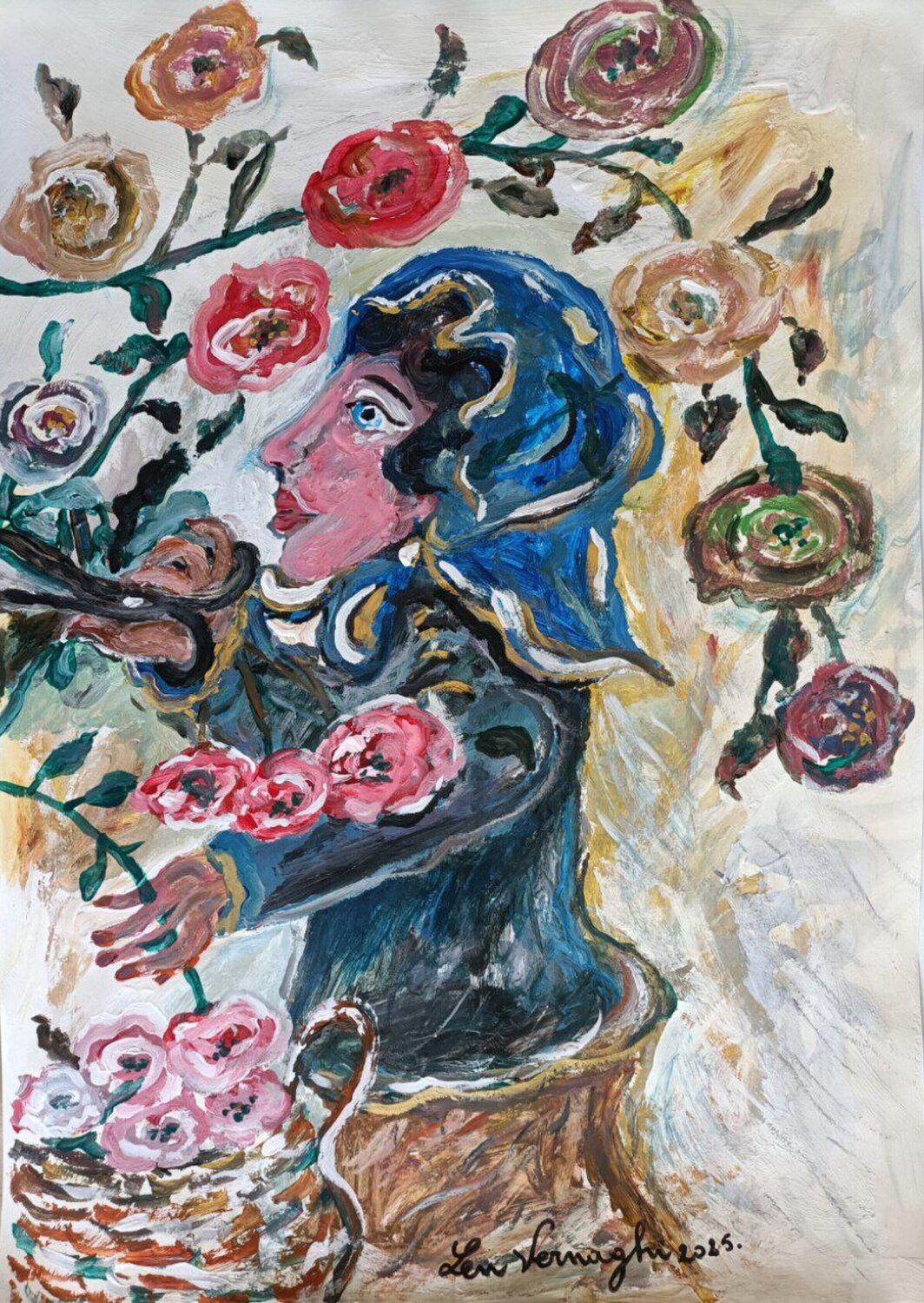 La raccoglitrice di rose Len Vernaghi