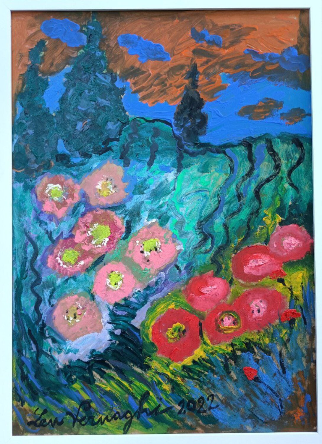 FIORI IN PRIMO PIANO Len Vernaghi Originalgemälde zu verkaufen