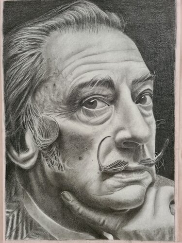 Der Pate - Homage am Dali by Sabine KORNATZ, 소묘 for Sale on Singulart