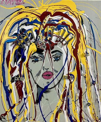 AMERICAN WOMAN GET AWAY FROM ME. by IYAD HASHEM, Painting for Sale on Singulart