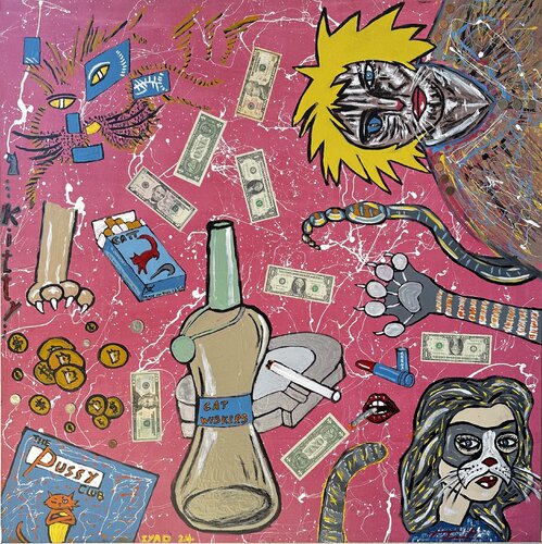 THE PUSSY CLUB by IYAD HASHEM, Painting for Sale on Singulart