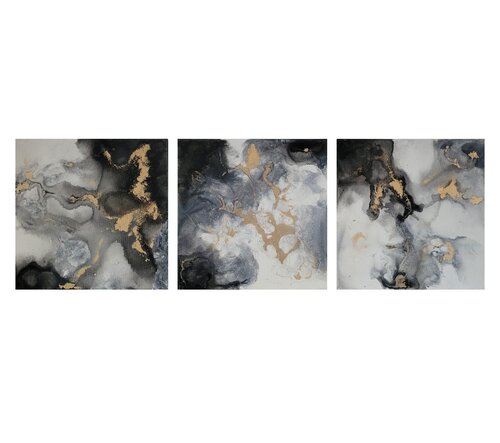 Golden Moments Tryptichon van Sabine Leise, Schilderij te koop op Singulart
