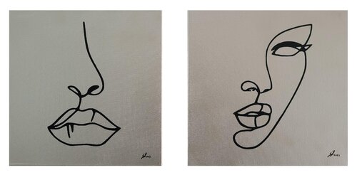 "Woman in Love" 40x80cm von Sabine Leise, Malerei kaufen auf Singulart