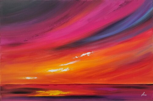 Ein Abend am Meer van Sabine Leise, Schilderij te koop op Singulart