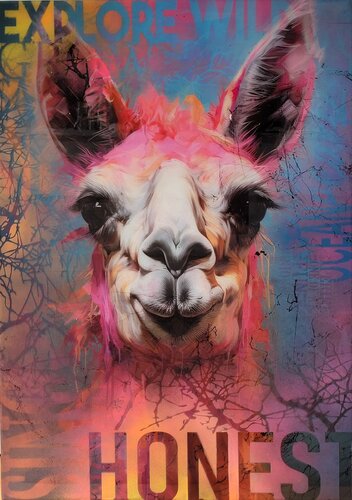 Stolzes Lama von Sabine Leise, Malerei kaufen auf Singulart