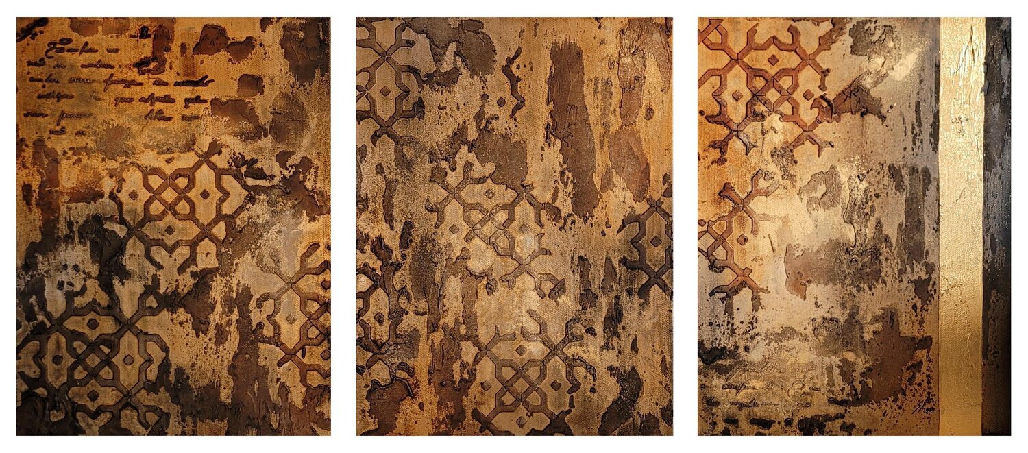 Golden Structure (Triptychon) Sabine Leise