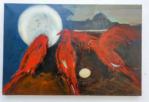 "Corvi Rossi" van Piero Carozzi, Schilderij te koop op Singulart