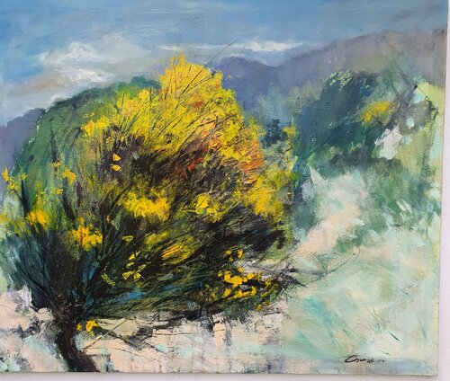 "Ginestra nel paesaggio" par Piero Carozzi, Peinture en vente sur Singulart