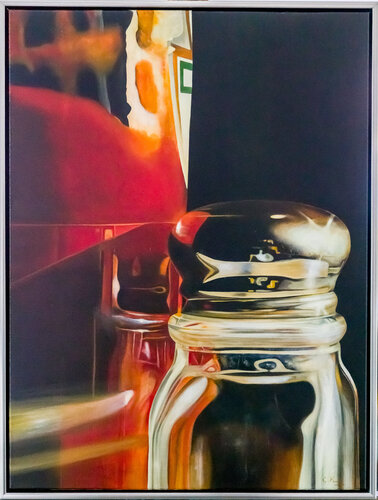 Salt shaker and ketchup bottle  ( Close Up) von Cornelis de Koning, Malerei kaufen auf Singulart