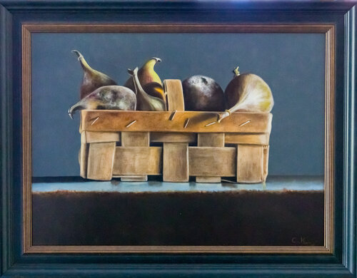 Figs in woven basket di Cornelis de Koning, Pittura in vendita su Singulart
