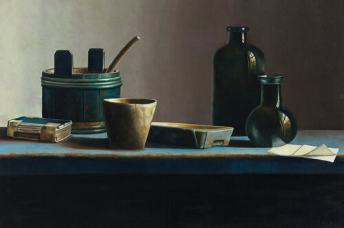 Composition in green and blue van Cornelis de Koning, Schilderij te koop op Singulart