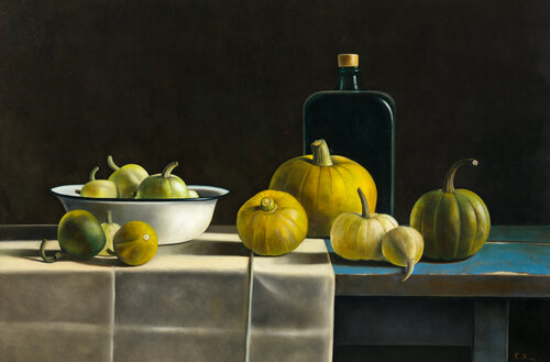 Still life with pumpkins and gourds by Cornelis de Koning, Painting for Sale on Singulart