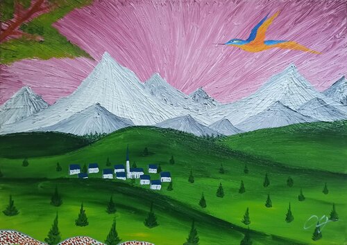 Fantasie Alpen van Christian Tschierske, Schilderij te koop op Singulart