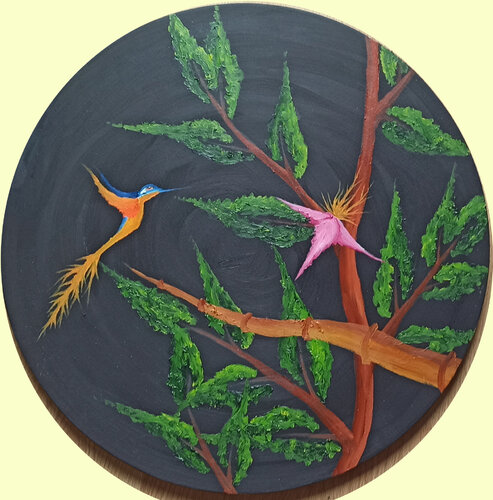 Fantasie - Eisvogel van Christian Tschierske, Schilderij te koop op Singulart
