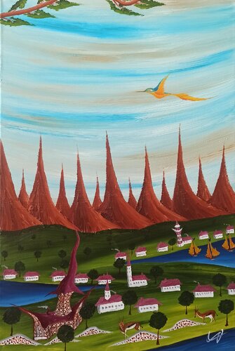 Hexenhaus 2 van Christian Tschierske, Schilderij te koop op Singulart