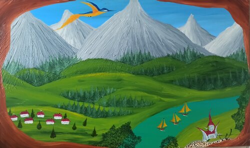 Berg - Landschaft van Christian Tschierske, Schilderij te koop op Singulart