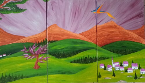 Berglandschaft 2 van Christian Tschierske, Schilderij te koop op Singulart