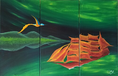 Schiff am Polarkreis van Christian Tschierske, Schilderij te koop op Singulart