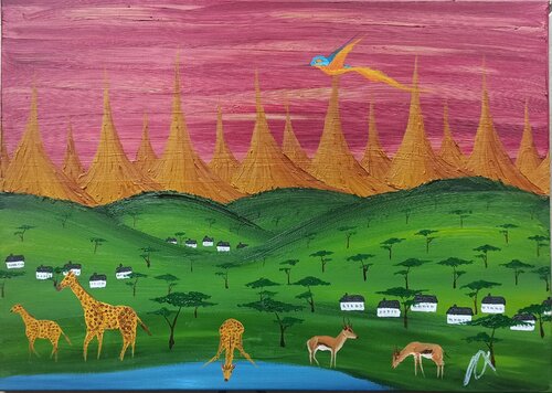 Savanne 4 by Christian Tschierske, Painting for Sale on Singulart